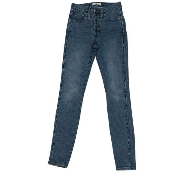 Madewell High-Rise Skinny Jeans Button-Front Size 25 MSRP 135.00 - Picture 2 of 10